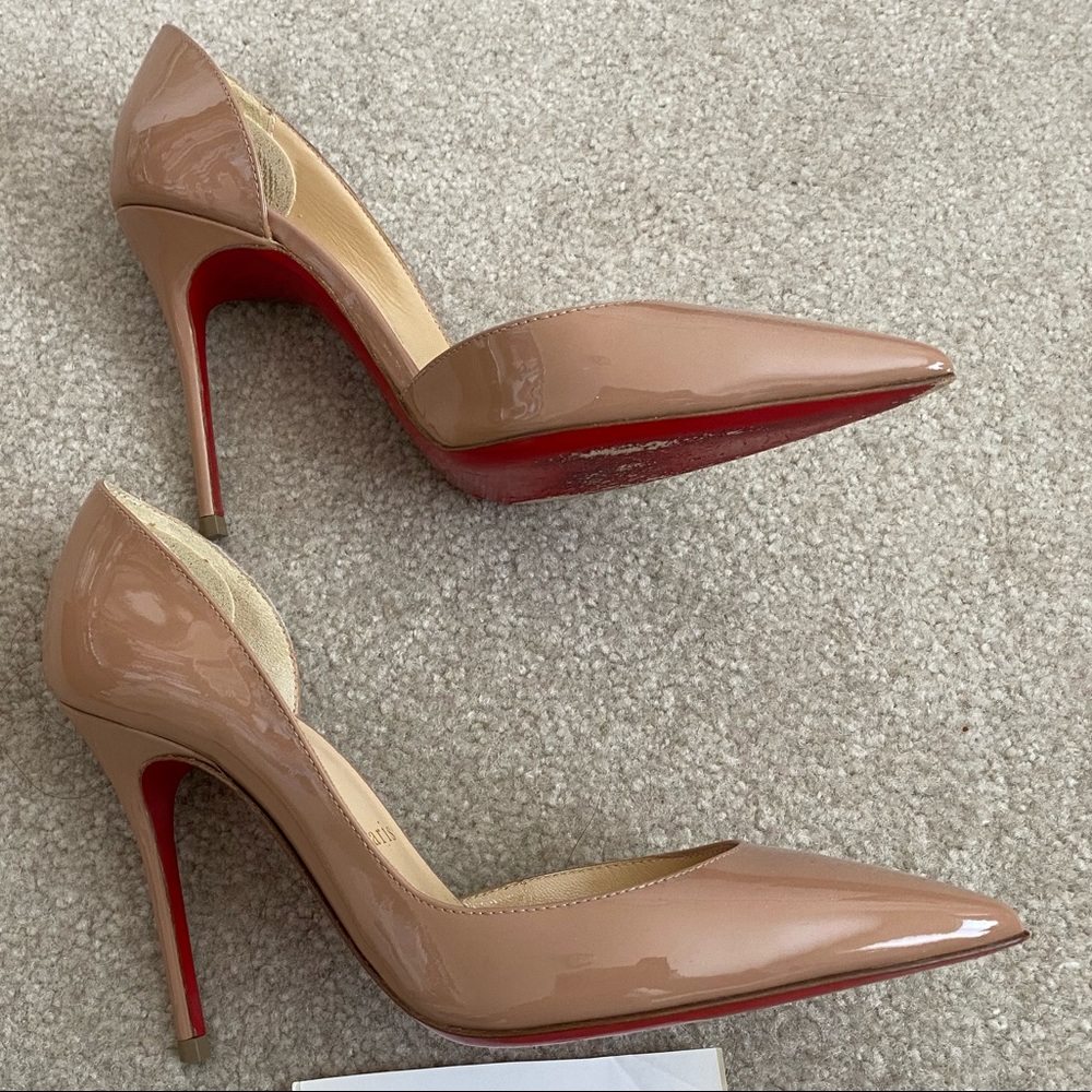 Christian Louboutin Iriza 100mm Nude Patent Sz 34